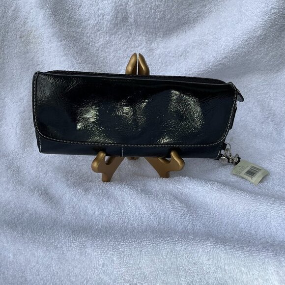 Liz Claiborne  Black Wristlet/Wallet  3/4 Zip  & Front Snap Flap - Picture 1 of 9